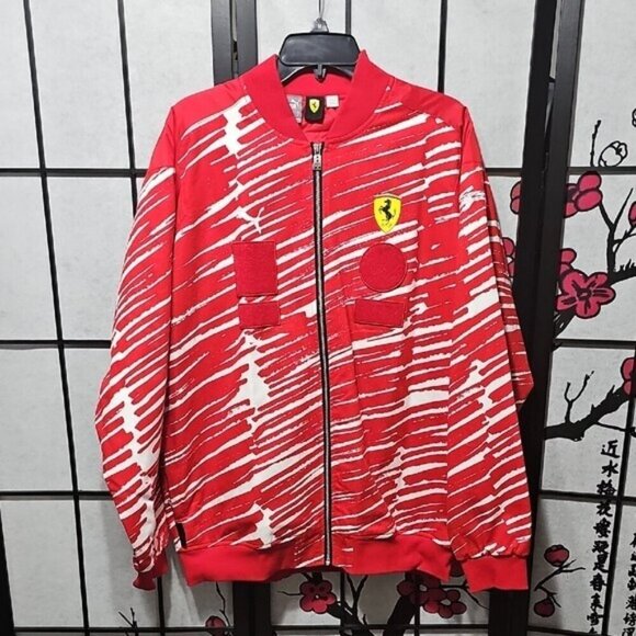 Puma x Ferrari Red and White Men's Jacket Medium Rosso Corsa New - Picture 2 of 12